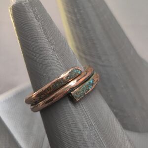 Hand Forged Copper Wrap Ring W/ Patina